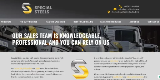 Special Steels Website Screenshot